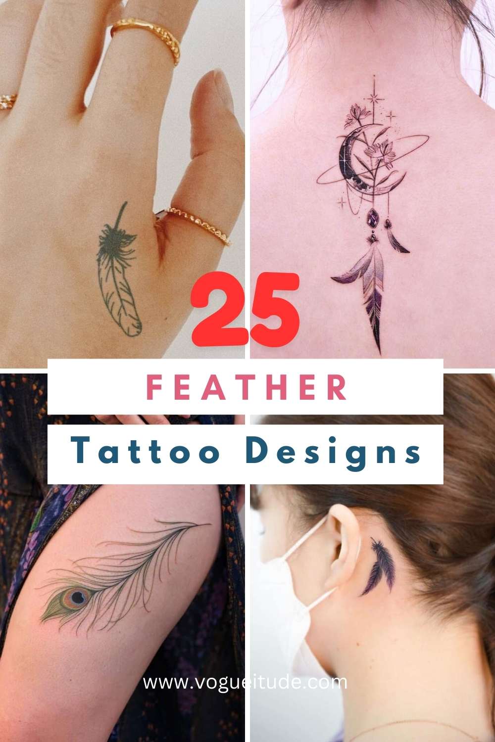 25 Feather Tattoo Designs for Freedom and Beauty