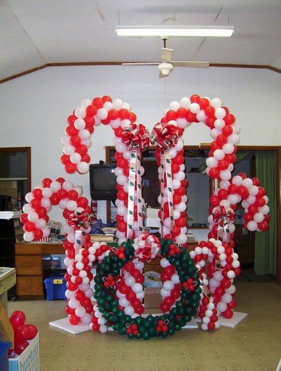 Candy Cane Balloon Arch