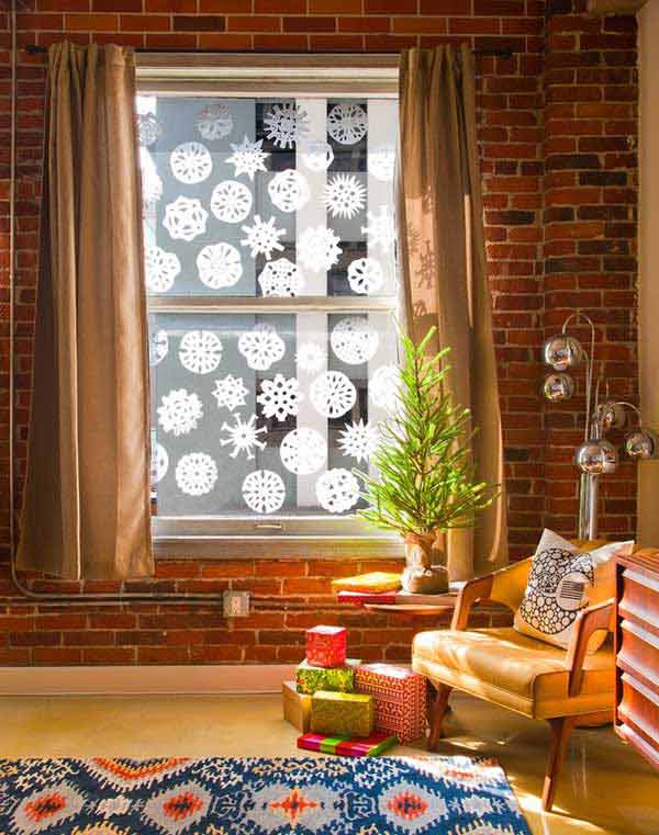 DIY Coffee Filter Snowflakes.