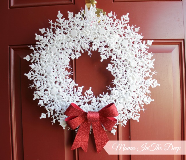 Dollar Store Snowflake Wreath.