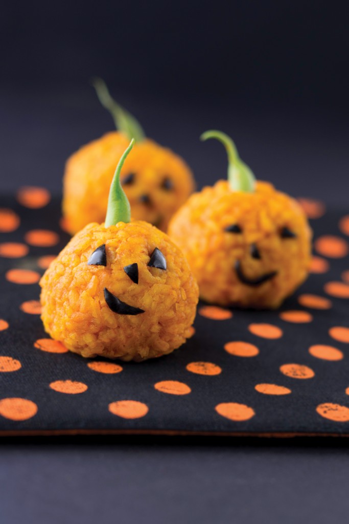 Gluten-free carrot rice ball pumpkin bites by Apron Strings