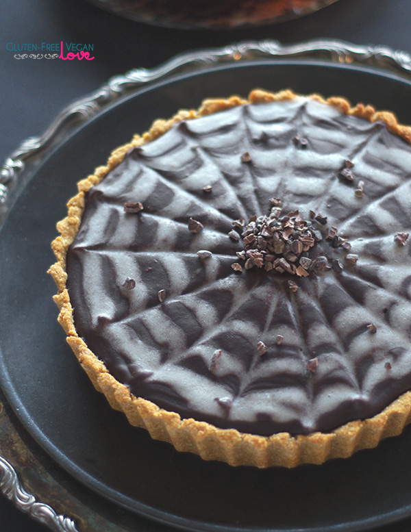 Gluten-free chocolate pumpkin tart by Unconventional Baker