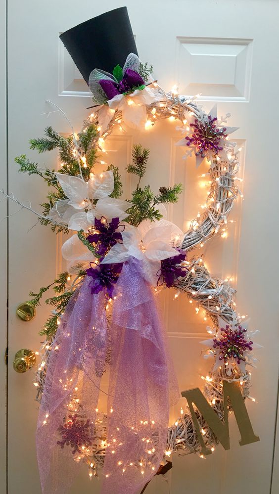 Gorgeous Snowman Wreath.