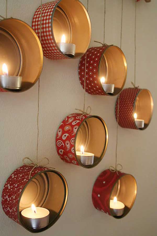 Hanging Tin Can Lanterns.