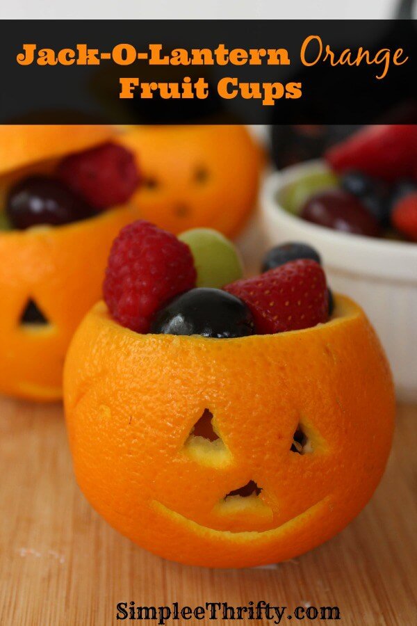 Jack-O-Lantern Fruit Cups by Simplee Thrifty