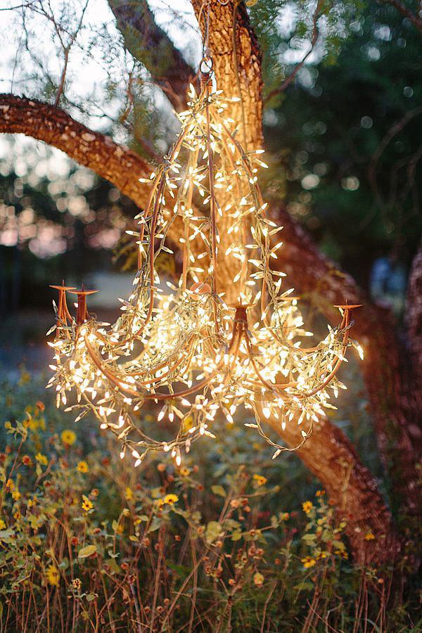 Lights around Chandelier via PopSugar