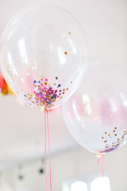 Make a confetti balloons.