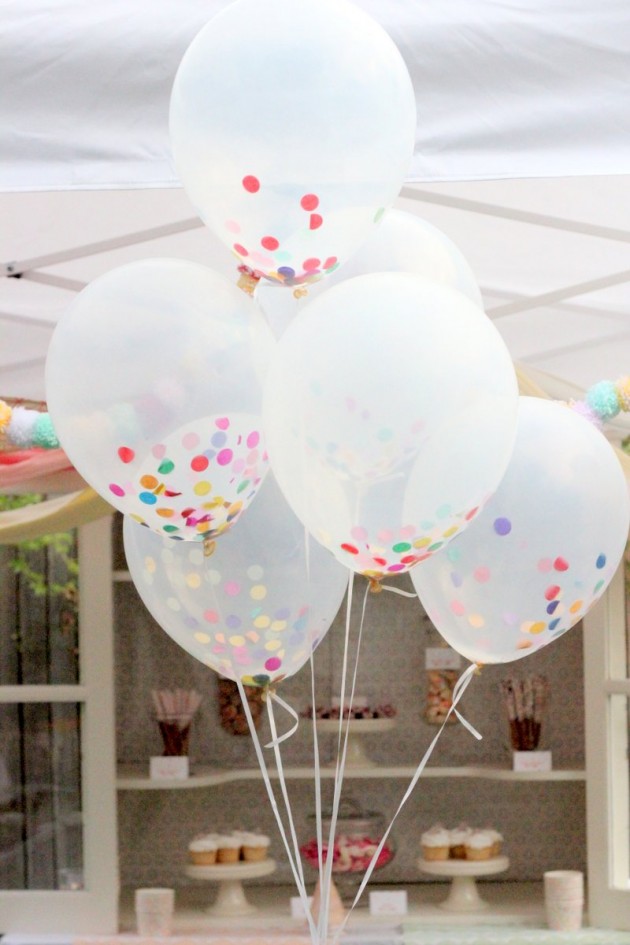 Make a lovely balloons with confetti.