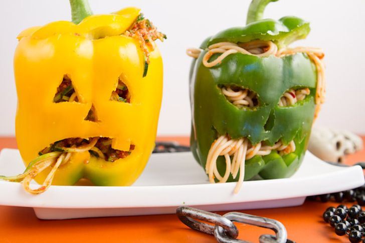 Pasta Stuffed Jack O' Lanterns by Healthful Pursuit