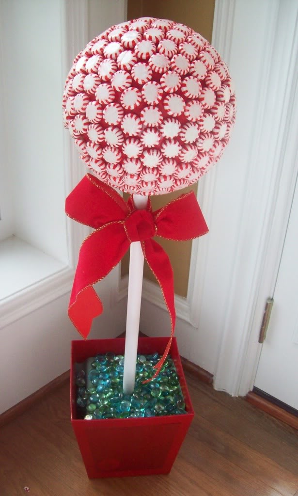 Peppermint Candy Topiaries