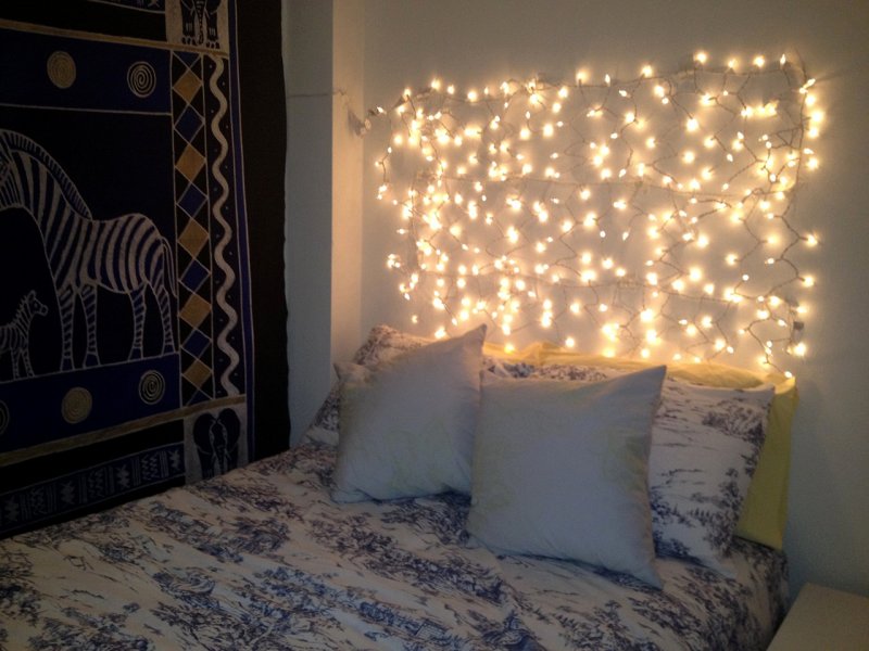 String Lights Headboard.