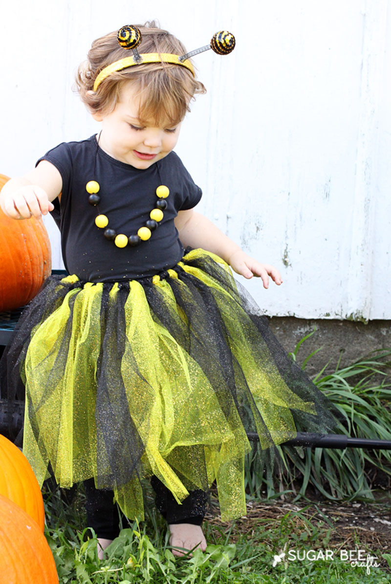 Super easy bee costume for the cutest little bumble bee!