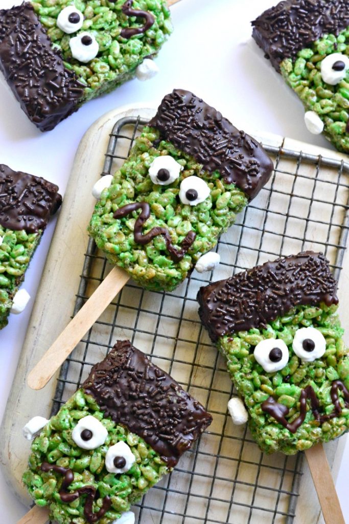 Vegan Frankenstein Brown Rice Krispie Treats by Fork & Beans