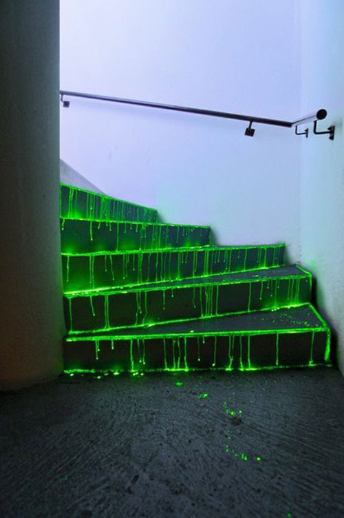 Black Light Glowing Steps via The Krazy Coupon Lady