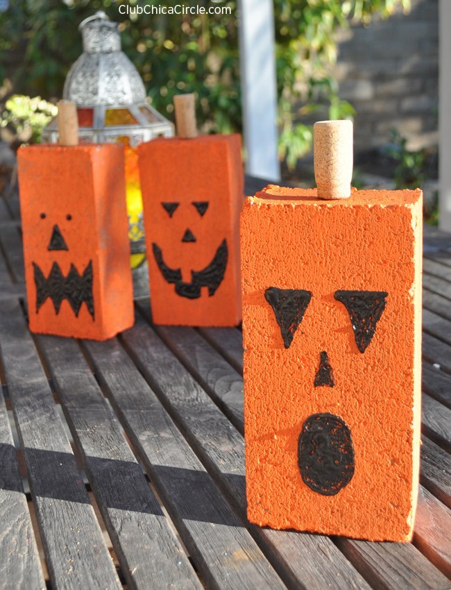 Concrete Block Pumpkin.