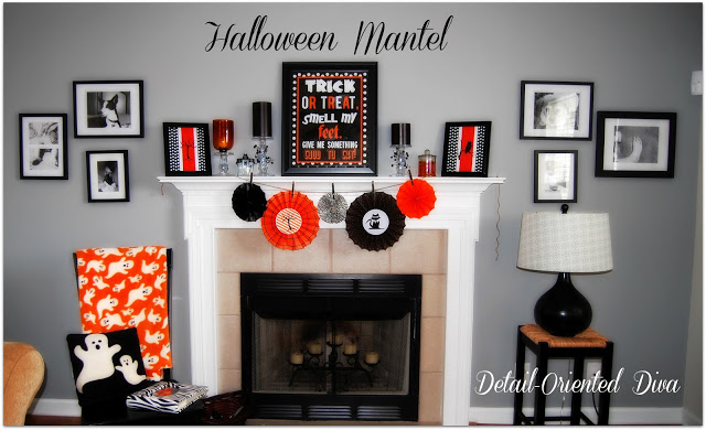 Halloween Mantel and Printables by Detail Oriented Diva