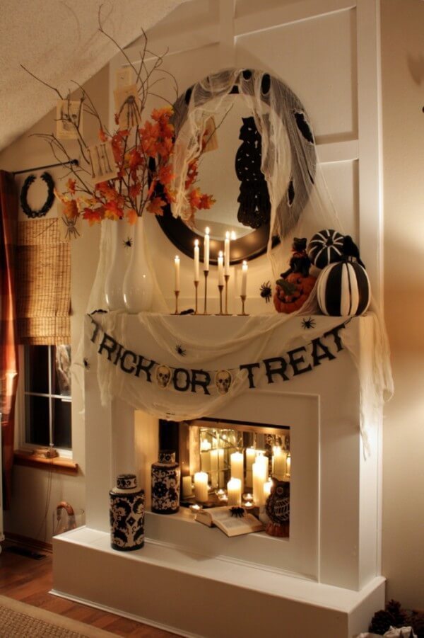80 Halloween Indoor Decor Ideas To Keep The Evil Away,Blue Gray Color Scheme For Living Room