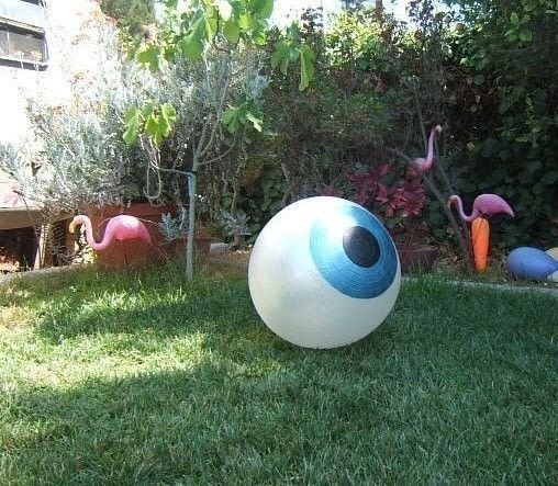 Turn Yoga Ball Into a Giant, Creepy Eyeball.