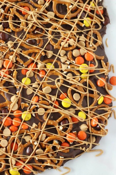 Chocolate Peanut Butter Pretzel Bark.