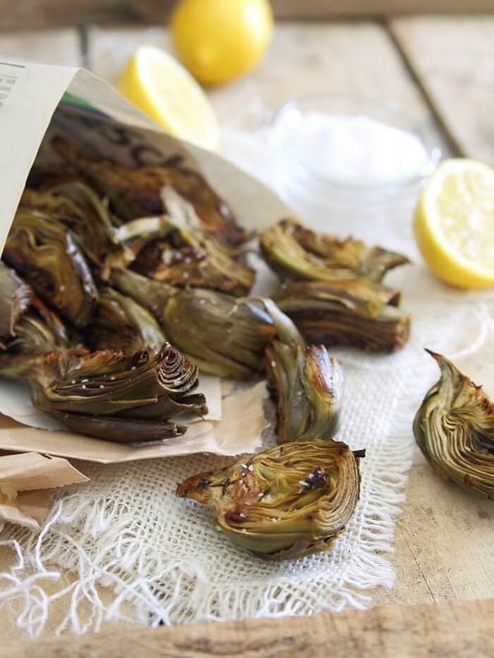 Crispy Lemon Roasted Baby Artichokes