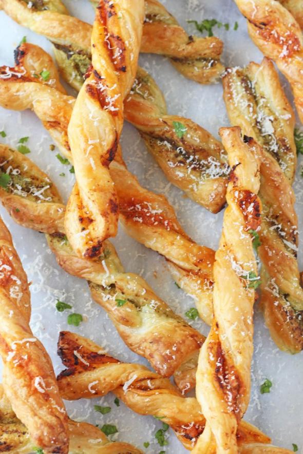 Pesto Parmesan Pastry Straws from My Fussy Eater