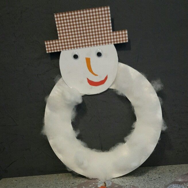 Simple paper plate snowman craft.