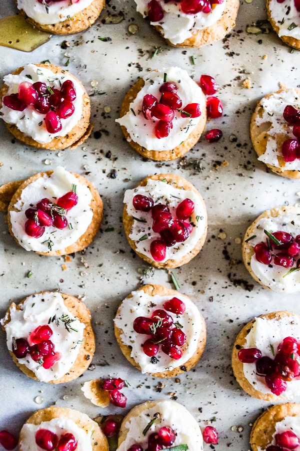 Whipped Goat Cheese Pomegranate Bites