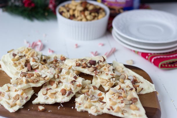 White Chocolate Peppermint Nut Bark from Blahnik Baker