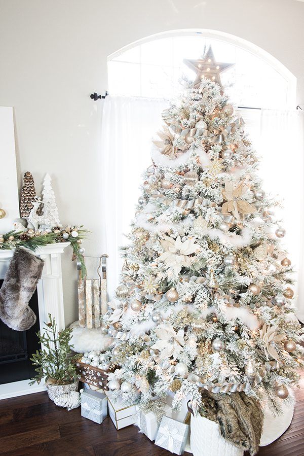 All-white Christmas trees.