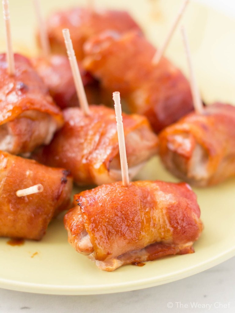 Bacon-Wrapped Teriyaki Pork Bites.