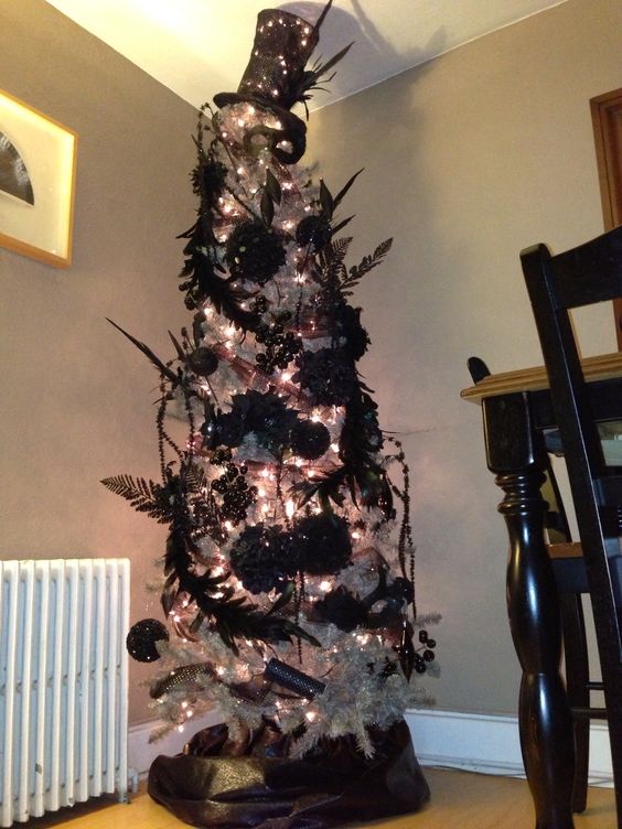 Black Christmas tree.