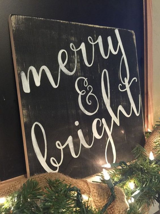 Black and White Christmas Sign Via Etsy