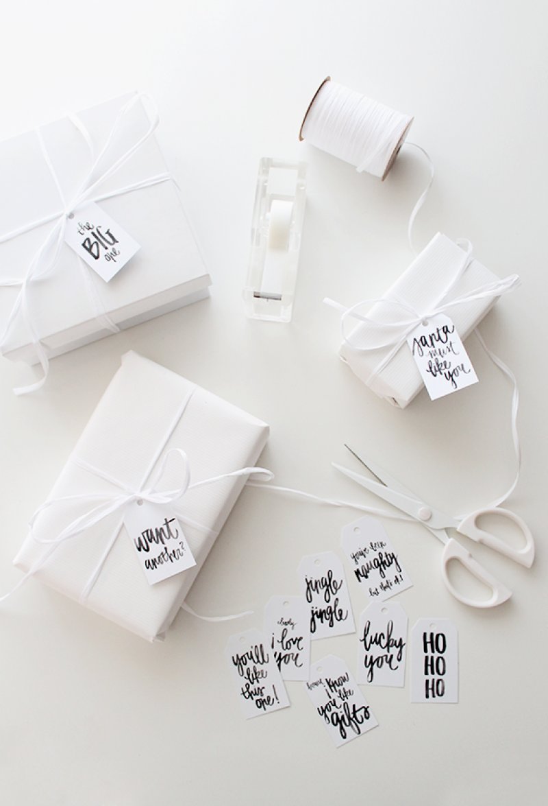 Black and White Christmas tags.