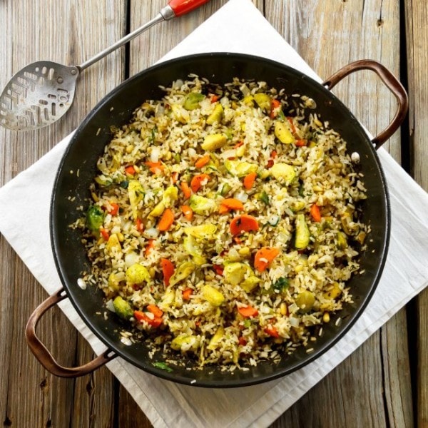 Brussels Sprout Fried Rice by Eat Healthy Eat Happy
