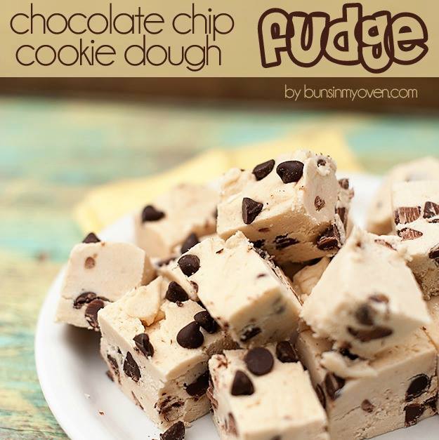 Chocolate Chip Cookie Dough Fudge from Buns in My Oven