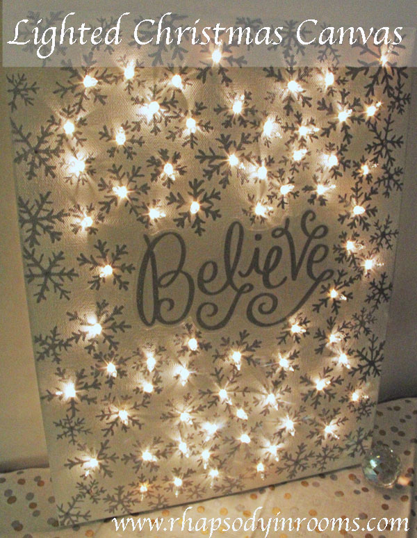 DIY Christmas Lighted Canvas from Rhapsody in Rooms