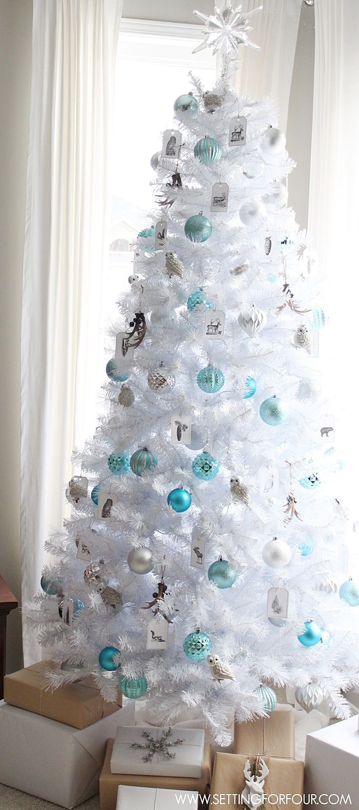 Decorate a white Christmas tree in any number of ways.