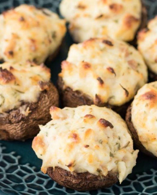 Easy Seafood Stuffed Mushrooms.