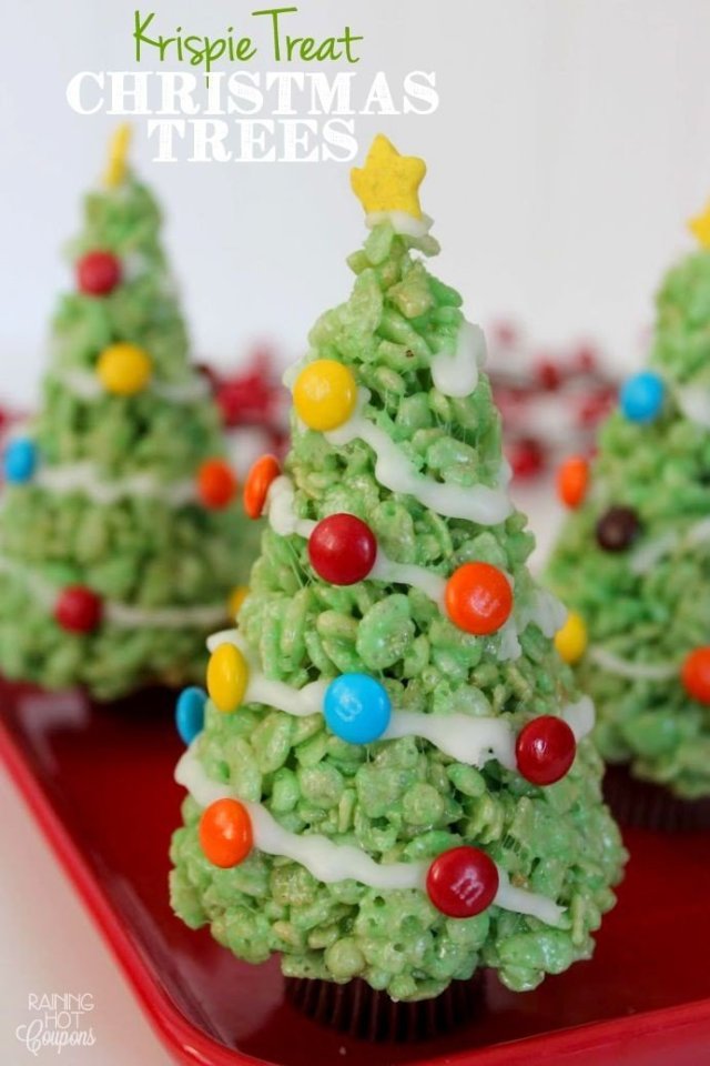 Krispie Treat Christmas Trees.