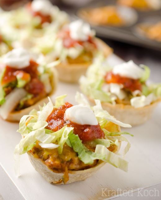 Light Mini Turkey Taco Cups.