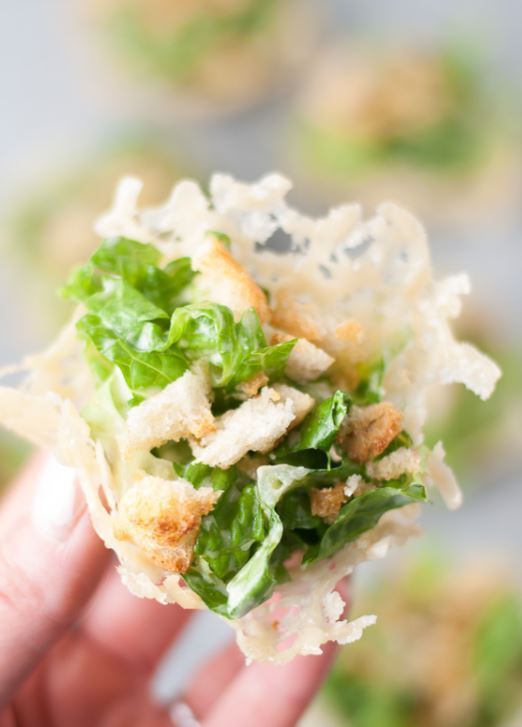 Mini Chopped Caesar Salad Cups.