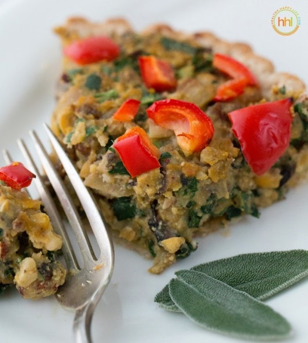 Mushroom Chickpea Hazelnut Tart by Healthy Happy Life