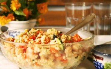 Peanut Ginger Dressing and Chickpea Millet Salad by Journey to Real Life