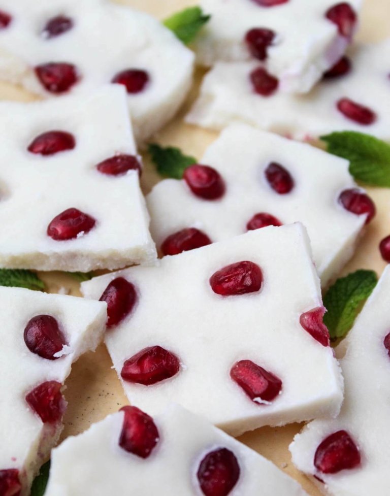 Pomegranate Peppermint Coconut Bark