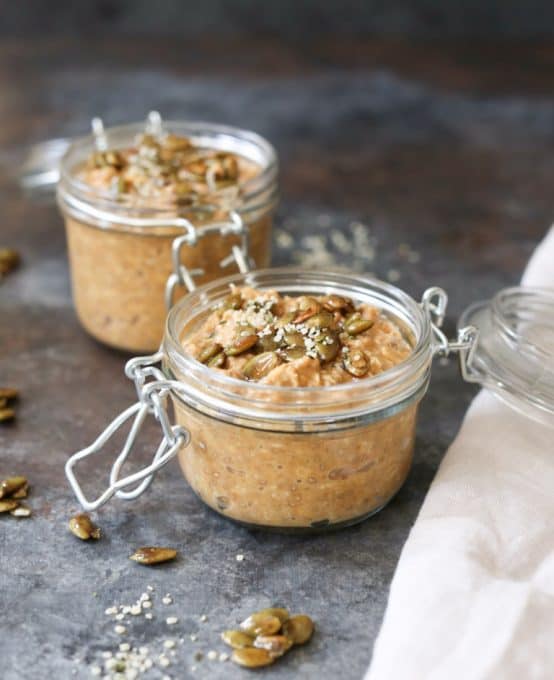 Pumpkin Spice Latte Overnight Oats by Domesticate ME