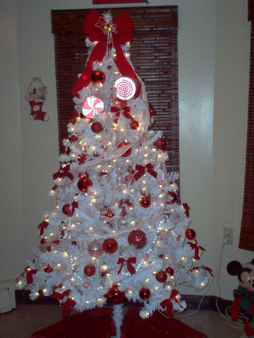 Red and White Christmas tree.