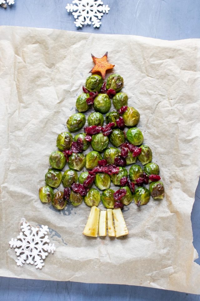 Roasted Brussels Sprouts Christmas Tree by Veggie Desserts