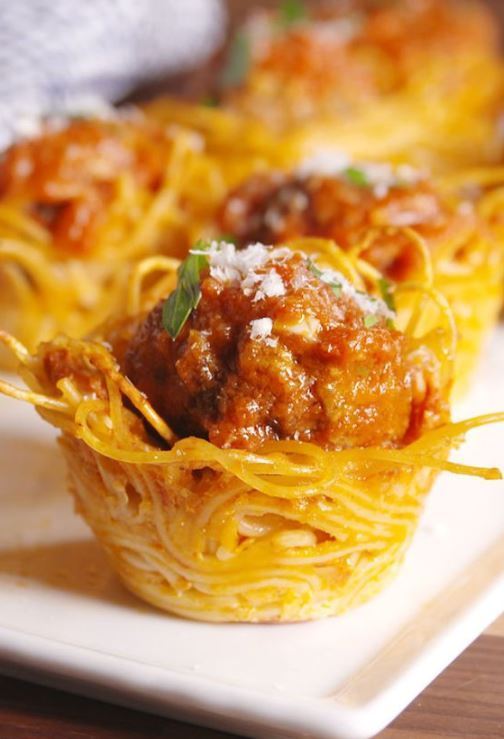 Spaghetti & Meatball Bites.