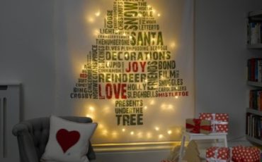 Typographic Christmas Wall Tree.