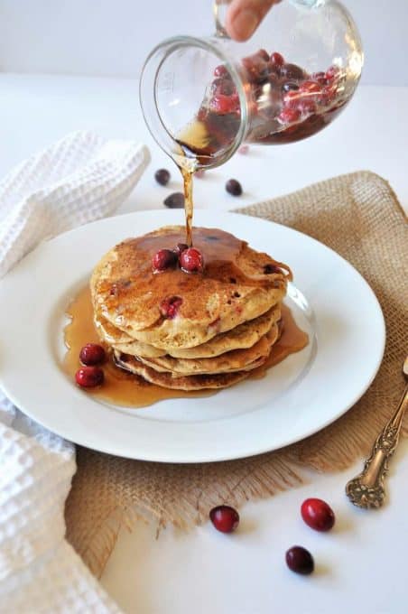 Vegan Cranberry Orange Pancakes by Veganosity